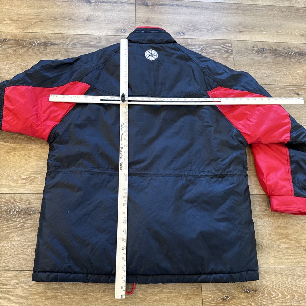 Vintage Marlboro Adventure Parka Puffer Jacket Mens XL Black‎ Red Colorblock 90s - Picture 5 of 9